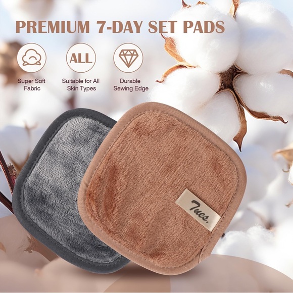 Makeup Remover Cloths 7-Day Set, Premium & Reusable for Eyes, Lips, Foundation - Picture 2 of 10
